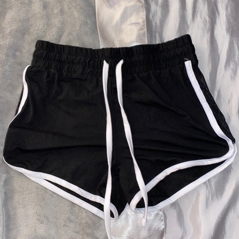 black shorts